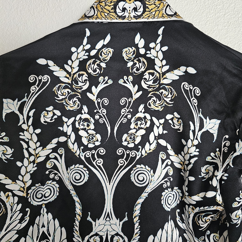 Just Cavalli Black and Gold Baroque Button Down Shirt - Picture 9 of 11